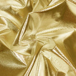 Load image into Gallery viewer, Tricot Lame Fabric | Stiff Metallic Foil | 40&quot; Wide | Dress Material Dance Wear Costume Theatrical | Fabric mytextilefabric 3&quot;x3&quot; Sample Swatch Gold White Tricot 
