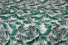 Load image into Gallery viewer, Tropical Paradise Satin Print | Dull Satin Print | 58/60&quot; Wide | 2 Colors | Tropical Banana Print Fabric | My Textile Fabric Yards Champagne 