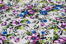 Load image into Gallery viewer, Watercolor Floral Satin Print | Dull Satin Print | 58/60&quot; Wide | Floral Satin Print | My Textile Fabric 
