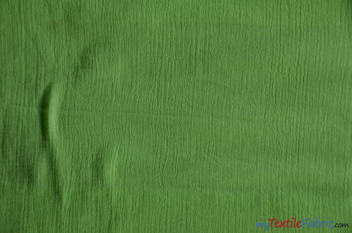 100% Cotton Gauze Fabric | Soft Lightweight Cotton Muslin | 48" Wide | Bolt Pricing | Multiple Colors Fabric mytextilefabric Bolts Apple Green 