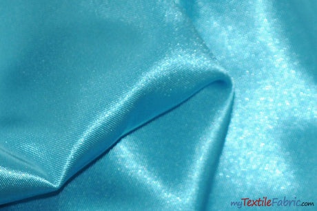 Bridal Satin Fabric | Shiny Bridal Satin | 60" Wide | Multiple Colors | Wholesale Bolts | Fabric mytextilefabric Bolts Aqua Blue 