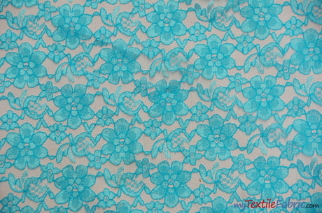 Raschel Lace Fabric | 60" Wide | Vintage Lace Fabric | Bridal Lace, Decoration, Curtain, Tablecloth | Boutique Lace Fabric | Floral Lace Fabric | Fabric mytextilefabric Yards Aqua 