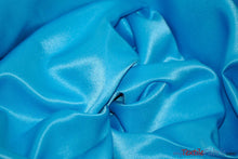 Load image into Gallery viewer, L&#39;Amour Satin Fabric | Polyester Matte Satin | Peau De Soie | 60&quot; Wide | Sample Swatch | Wedding Dress, Tablecloth, Multiple Colors | Fabric mytextilefabric Sample Swatches Aqua 