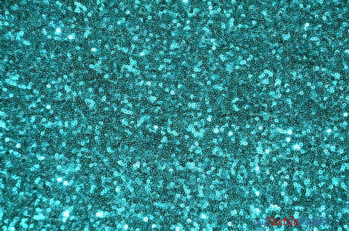 Glitz Mesh Sequins Fabric | 3mm Glitter Sequins | 52" Wide | Multiple Colors | Fabric mytextilefabric Yards Aqua 