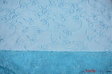 Fantasia Organza Embroidery Fabric | Embroidered Floral Sheer | 54" Wide | Multiple Colors | Fabric mytextilefabric Yards Aqua 