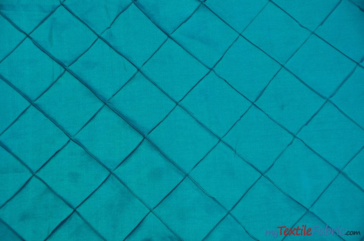Taffeta Pintuck Fabric | 4"x4" Diamond | Diamond Taffeta Fabric | 58" Wide | Multiple Colors | Wholesale Bolt | Fabric mytextilefabric Bolts Aqua 