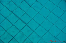Load image into Gallery viewer, Taffeta Pintuck Fabric | 4&quot;x4&quot; Diamond | Diamond Taffeta Fabric | 58&quot; Wide | Multiple Colors | Wholesale Bolt | Fabric mytextilefabric Bolts Aqua 