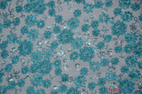 Luxury Mesh Embroidery Fabric | Embroidered Mesh Bridal Lace | 54" Wide | Multiple Colors | Fabric mytextilefabric Yards Aqua 