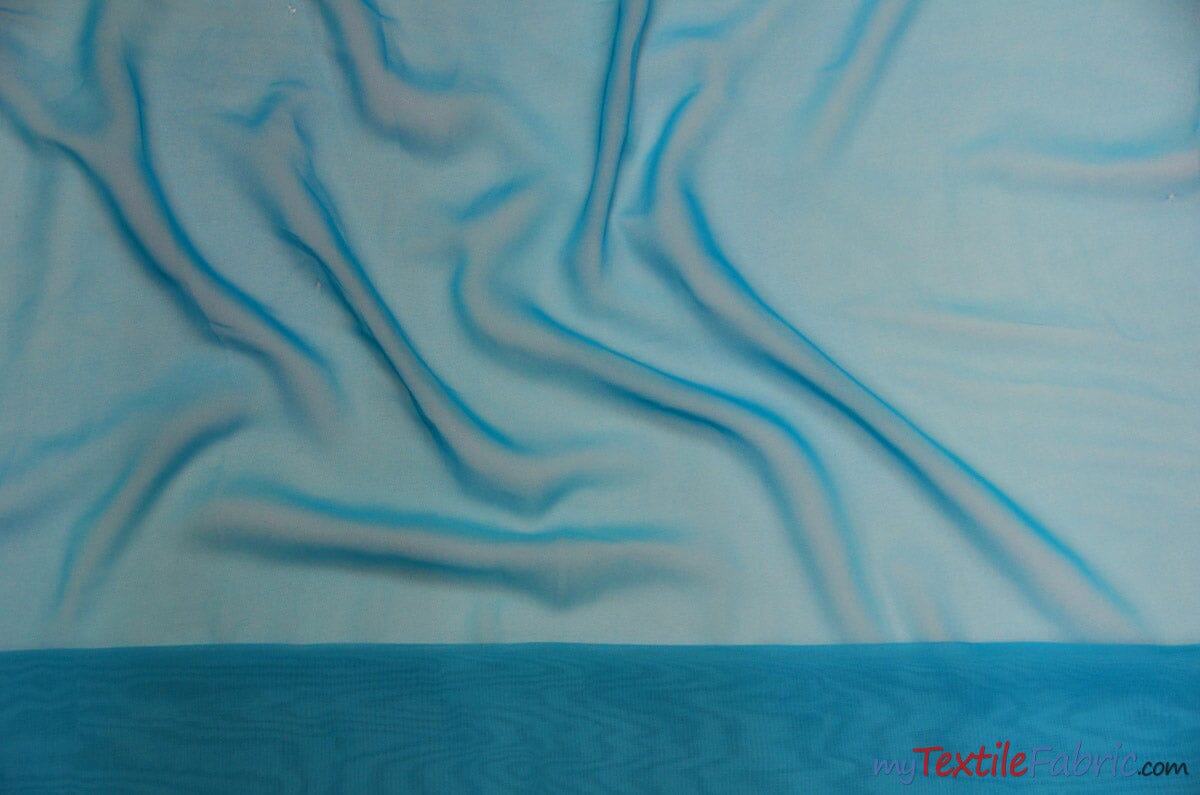 Chiffon Fabric | Super Soft & Flowy | 60" Wide | Sample Swatch | Fabric mytextilefabric Sample Swatches Aqua 