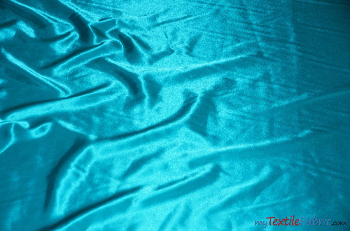 Charmeuse Satin Fabric | Silky Soft Satin | 60" Wide | Wholesale Bolt Only | Multiple Colors | Fabric mytextilefabric Bolts Aqua 
