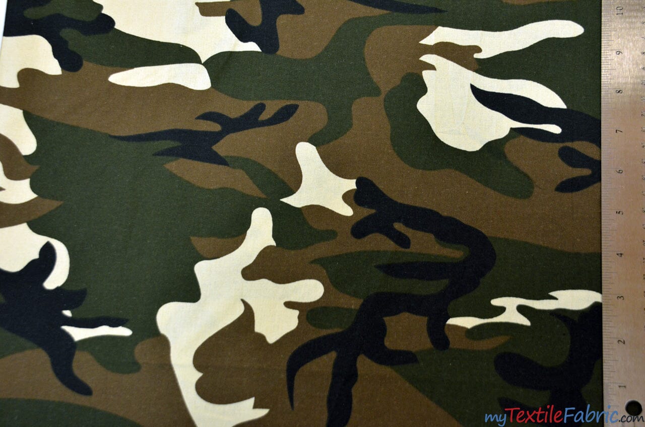 FREE SHIPPING!!! Army Green Charcoal Camouflage Pattern Printed on Cotton  Lycra Fabric, DIY Projects by the Yard - PRINT FABRIC