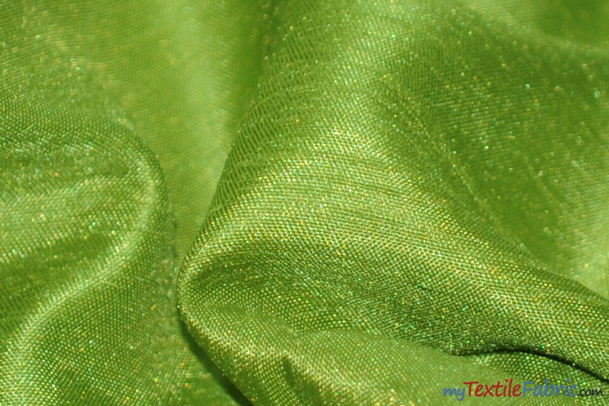 Shantung Satin Fabric | Satin Dupioni Silk Fabric | 60" Wide | Multiple Colors | Sample Swatch | Fabric mytextilefabric Sample Swatches Avocado 