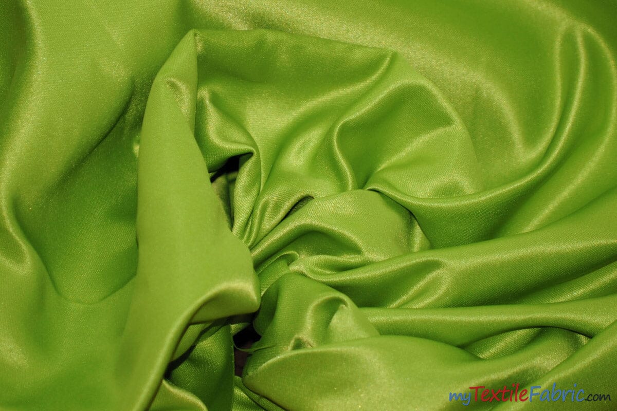 L'Amour Satin Fabric | Polyester Matte Satin | Peau De Soie | 60" Wide | Wholesale Bolt | Wedding Dress, Tablecloth, Multiple Colors | Fabric mytextilefabric Bolts Avocado 
