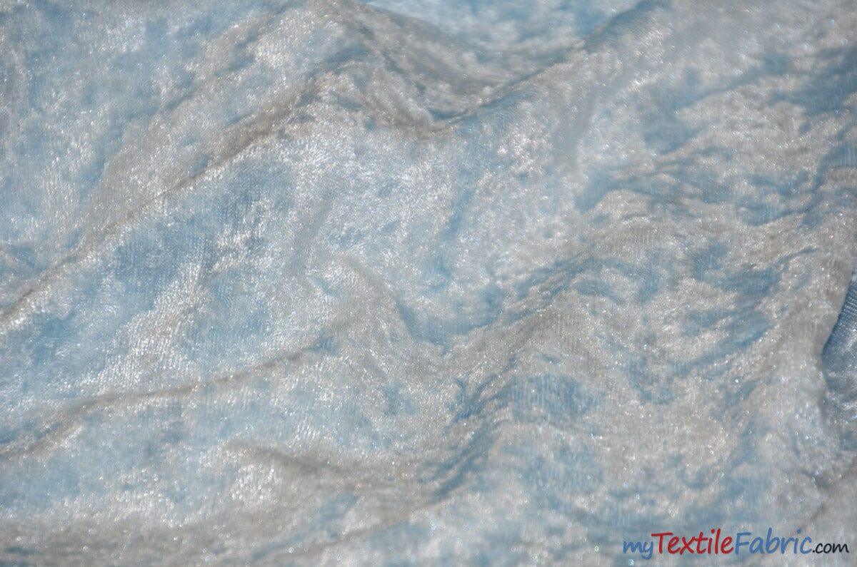 Panne Velvet Fabric | 60" Wide | Crush Panne Velour | Apparel, Costumes, Cosplay, Curtains, Drapery & Home Decor | Fabric mytextilefabric Yards Baby Blue 