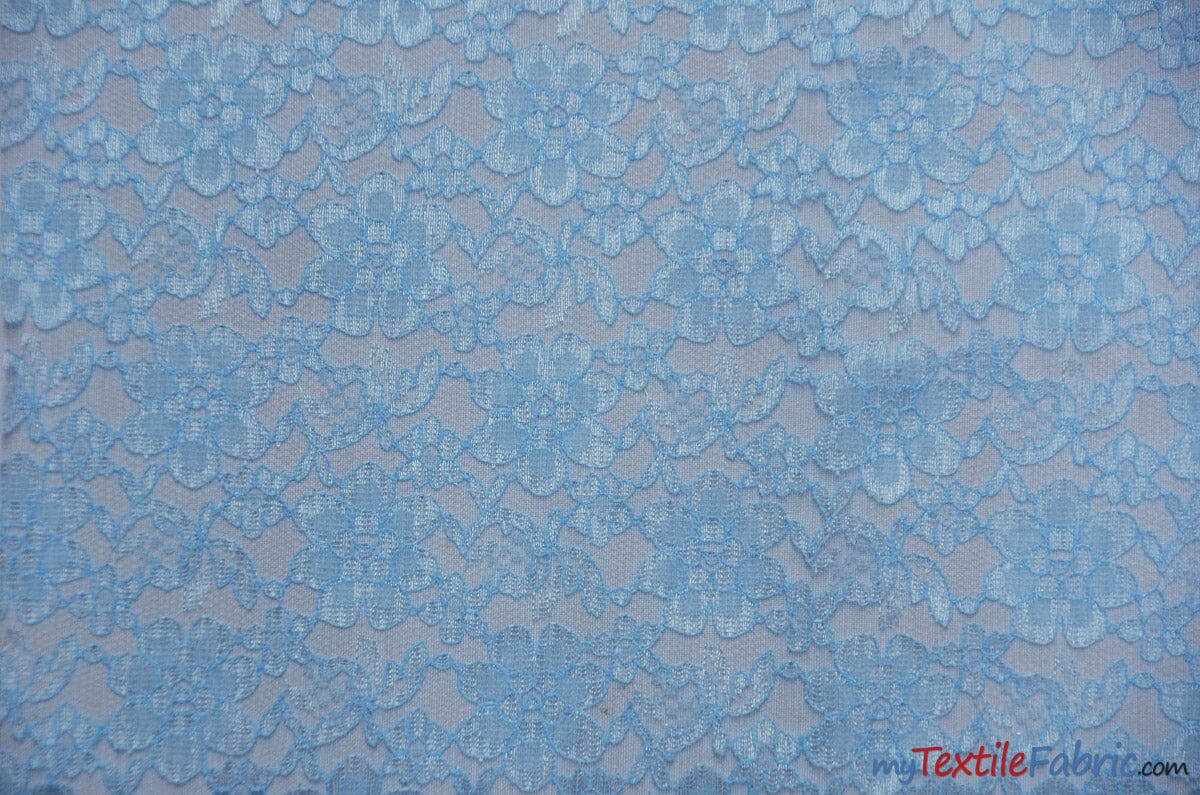 Raschel Lace Fabric | 60" Wide | Vintage Lace Fabric | Bridal Lace, Decoration, Curtain, Tablecloth | Boutique Lace Fabric | Floral Lace Fabric | Fabric mytextilefabric Yards Baby Blue 