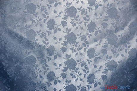 Satin Jacquard | Satin Flower Brocade | Sample Swatch 3"x3" | Fabric mytextilefabric Sample Swatches Baby Blue 