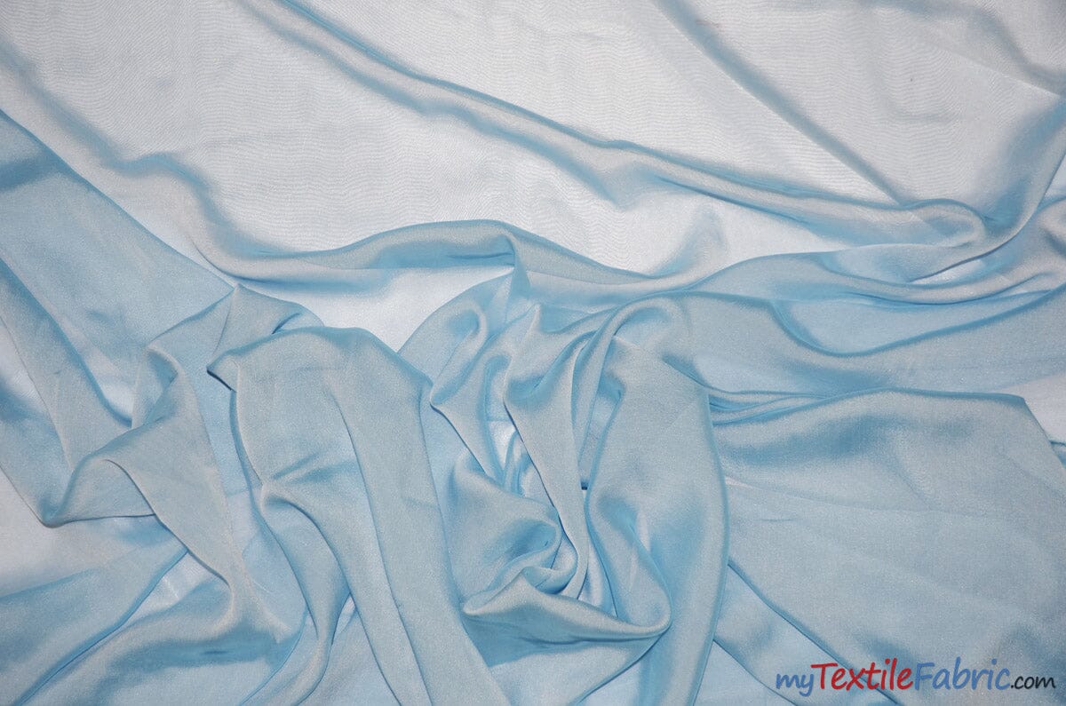 Two Tone Chiffon Fabric | Iridescent Chiffon Fabric | 60" Wide | Clean Edge | Multiple Colors | Wholesale Bolt | Fabric mytextilefabric Bolts Baby Blue 