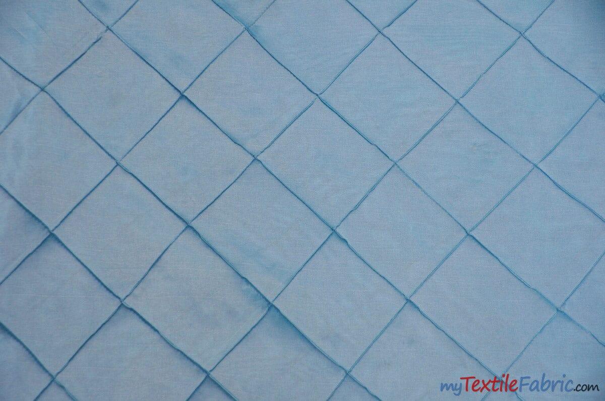 Taffeta Pintuck Fabric | 4"x4" Diamond | Diamond Taffeta Fabric | 58" Wide | Multiple Colors | Wholesale Bolt | Fabric mytextilefabric Bolts Baby Blue 