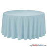 108" Round Polyester Seamless Tablecloth | Sold by Single Piece or Wholesale Box | Fabric mytextilefabric By Piece Baby Blue 