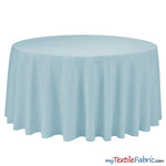 Load image into Gallery viewer, 108&quot; Round Polyester Seamless Tablecloth | Sold by Single Piece or Wholesale Box | Fabric mytextilefabric By Piece Baby Blue 
