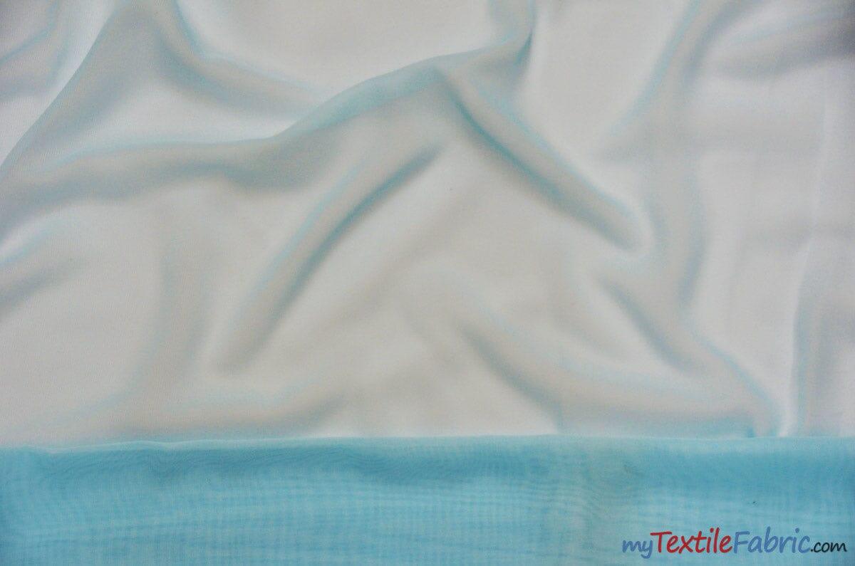 Chiffon Fabric | Super Soft & Flowy | 60" Wide | Wholesale Bolt | Multiple Colors | Fabric mytextilefabric Bolts Baby Blue 