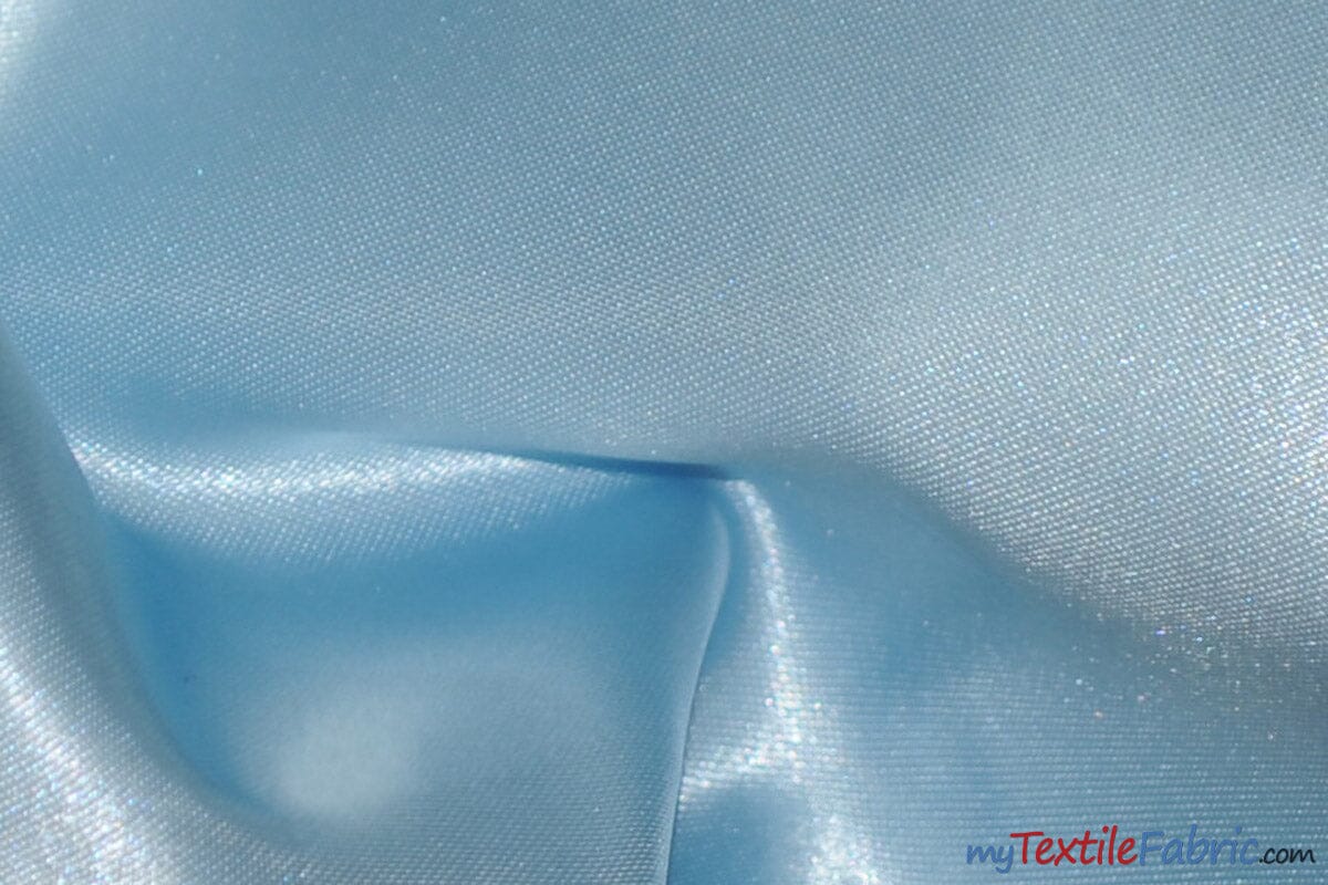 Bridal Satin Fabric | Shiny Bridal Satin | 60" Wide | Multiple Colors | Continuous Yards | Fabric mytextilefabric Yards Baby Blue 