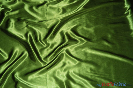 Silky Soft Medium Satin Fabric | Lightweight Event Drapery Satin | 60" Wide | Economic Satin by the Wholesale Bolt | Fabric mytextilefabric Bolts Bamboo Green 0068 