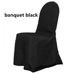 Load image into Gallery viewer, Polyester Banquet Chair Cover | Chair Cover for Wedding, Event, Ballroom | Non Stretch Solid Polyester | newtextilefabric By Piece Black 
