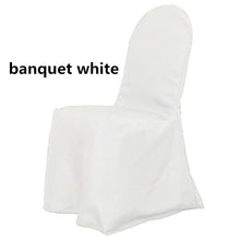 Load image into Gallery viewer, Polyester Banquet Chair Cover | Chair Cover for Wedding, Event, Ballroom | Non Stretch Solid Polyester | newtextilefabric By Piece White 
