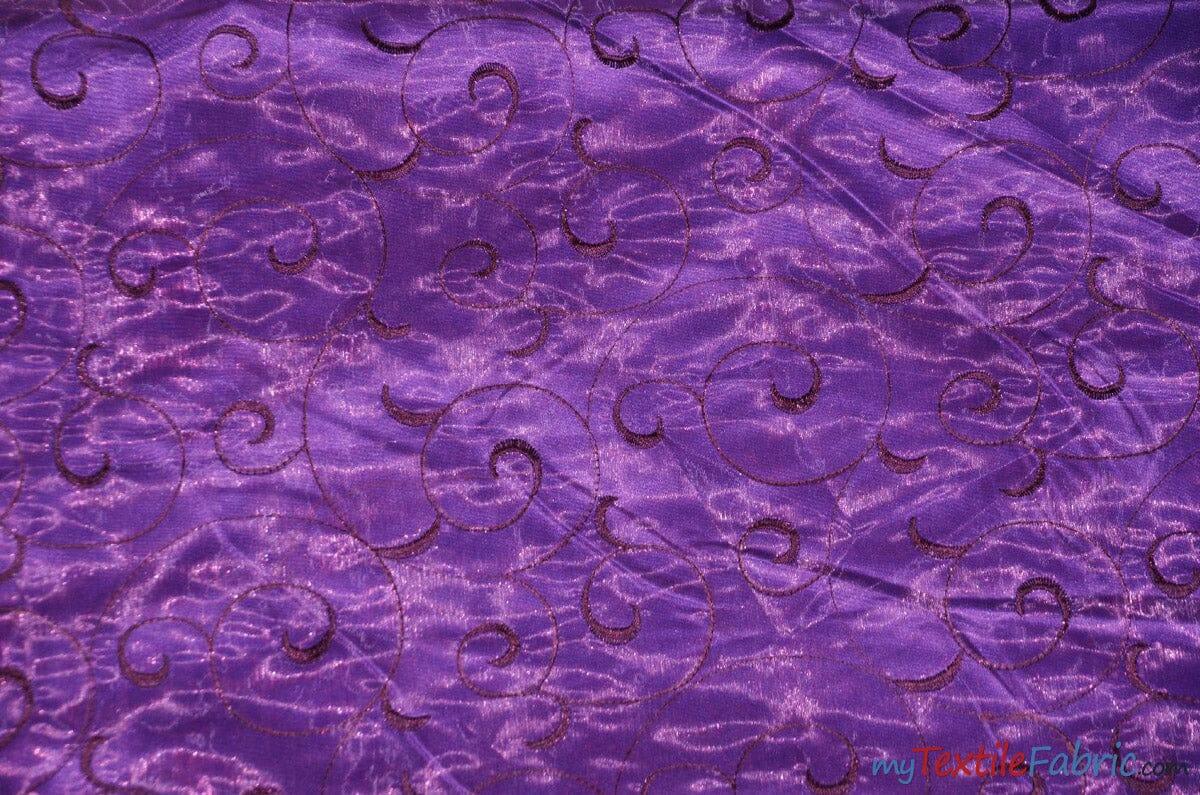 Swirl Organza Fabric | Embroidered Swirl Sheer | 54" Wide | Multiple Colors | Fabric mytextilefabric Yards Barney 