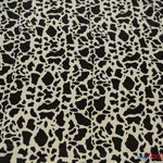 Load image into Gallery viewer, Small Black Cow Satin Print Fabric | Black Calf Charmeuse Satin | 60&quot; Wide | Fabric mytextilefabric 
