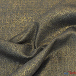 Load image into Gallery viewer, Metallic Foil Rustic Linen Fabric | Imitation Linen Fabric | Faux Linen Fabric | 58&quot; Wide | 5 Colors | Fabric mytextilefabric Yards Black Gold 
