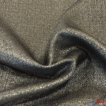 Load image into Gallery viewer, Metallic Foil Rustic Linen Fabric | Imitation Linen Fabric | Faux Linen Fabric | 58&quot; Wide | 5 Colors | Fabric mytextilefabric Yards Black Silver 
