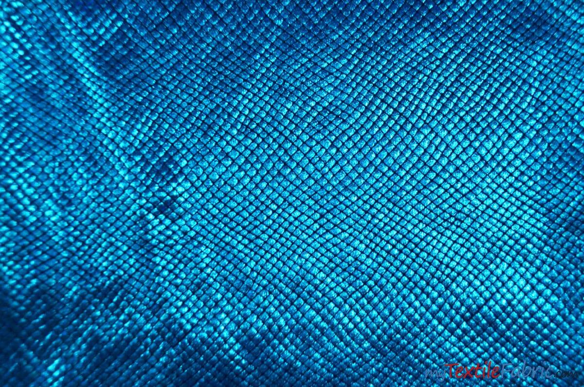 4 Way Stretch Dancewear Fabric | Metallic Snake Hologram Spandex | 58/60" Wide | Multiple Colors | Fabric mytextilefabric Yards Black Turquoise 