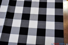 Load image into Gallery viewer, Buffalo Plaid Gingham Checkers | 2&quot; Plaid Checkers | 60&quot; Wide | Buffalo Checkers Fabric | Fabric mytextilefabric Yards Black White 
