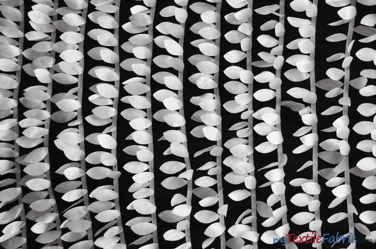 Leaf Taffeta | Hanging Leaf Taffeta | 57" Wide | Multiple Colors Available | Fabric mytextilefabric Yards Black White 