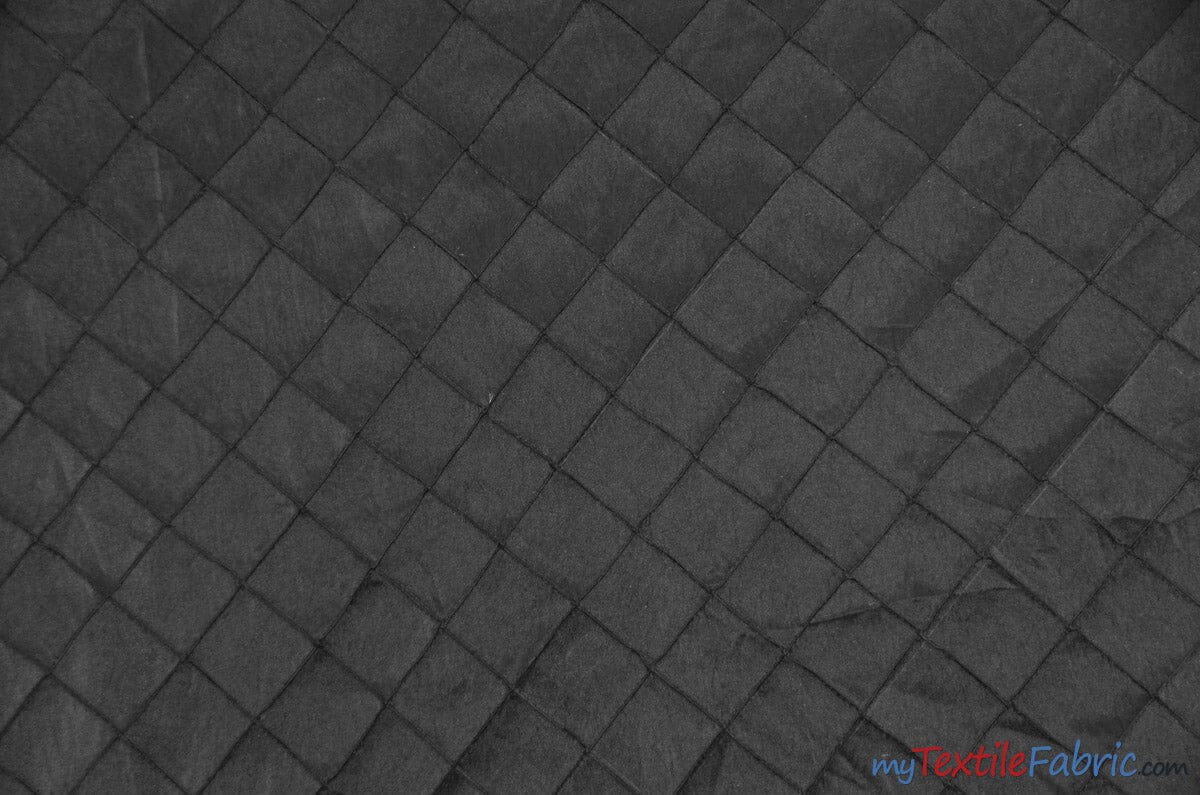 Taffeta Pintuck Fabric | 2"x2" Diamond | Diamond Taffeta Fabric | 54" Wide | Multiple Colors | Fabric mytextilefabric Yards Black 