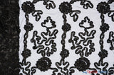 Luxury Organza Embroidery Fabric | Embroidered Ribbon Organza | 54" Wide | Multiple Colors | Fabric mytextilefabric Yards Black 