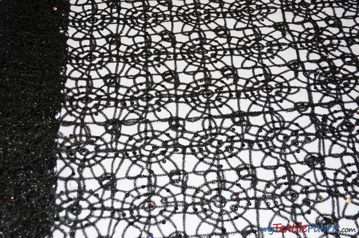 Open Weave Chain Chemical Lace Fabric | 50