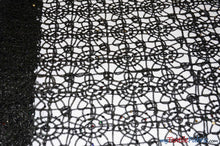 Load image into Gallery viewer, Open Weave Chain Chemical Lace Fabric | 50&quot; Wide | 10 Colors | Fabric mytextilefabric Yards Black 