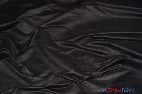 Suede Fabric | Microsuede | 40 Colors | 60" Wide | Faux Suede | Upholstery Weight, Tablecloth, Bags, Pouches, Cosplay, Costume | Wholesale Bolt | Fabric mytextilefabric Bolts Black 