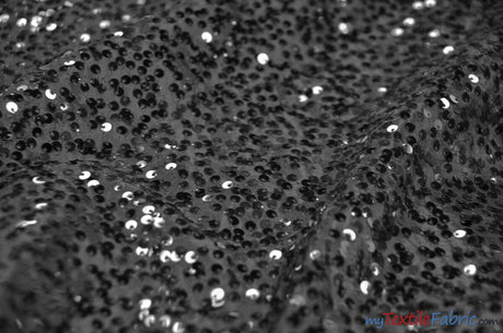 Sequins Taffeta Fabric by the Yard | Glitz Sequins Taffeta Fabric | Raindrop Sequins | 54" Wide | Tablecloths, Runners, Dresses, Apparel | Fabric mytextilefabric Yards Black 