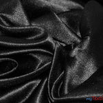 Load image into Gallery viewer, Stretch Matte Satin Peau de Soie Fabric | 60&quot; Wide | Stretch Duchess Satin | Stretch Dull Lamour Satin for Bridal, Wedding, Costumes, Bridesmaid Dress Fabric mytextilefabric Yards Black 
