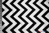 Chevron Satin Fabric | Chevron L'amour Satin | Matte Satin Print | 60" Wide | Multiple Colors | Fabric mytextilefabric Yards Black 