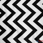 Load image into Gallery viewer, Chevron Satin Fabric | Chevron L&#39;amour Satin | Matte Satin Print | 60&quot; Wide | Multiple Colors | Fabric mytextilefabric Yards Black 
