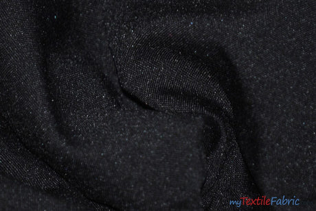 Scuba Double Knit Fabric | Basic Wrinkle Free Polyester Fabric with Mechanical Stretch | 60" Wide | Multiple Colors | Poly Knit Fabric | Fabric mytextilefabric Yards Black 