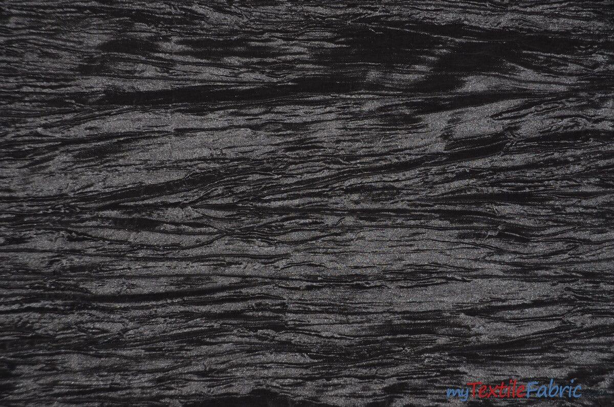 Crease Taffeta Fabric | Crush Taffeta | 52" Wide | Wholesale Bolt | Multiple Colors | Fabric mytextilefabric Bolts Black 