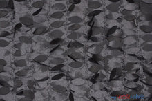 Load image into Gallery viewer, Leaf Taffeta | Hanging Leaf Taffeta | 57&quot; Wide | Multiple Colors Available | Fabric mytextilefabric Yards Black 
