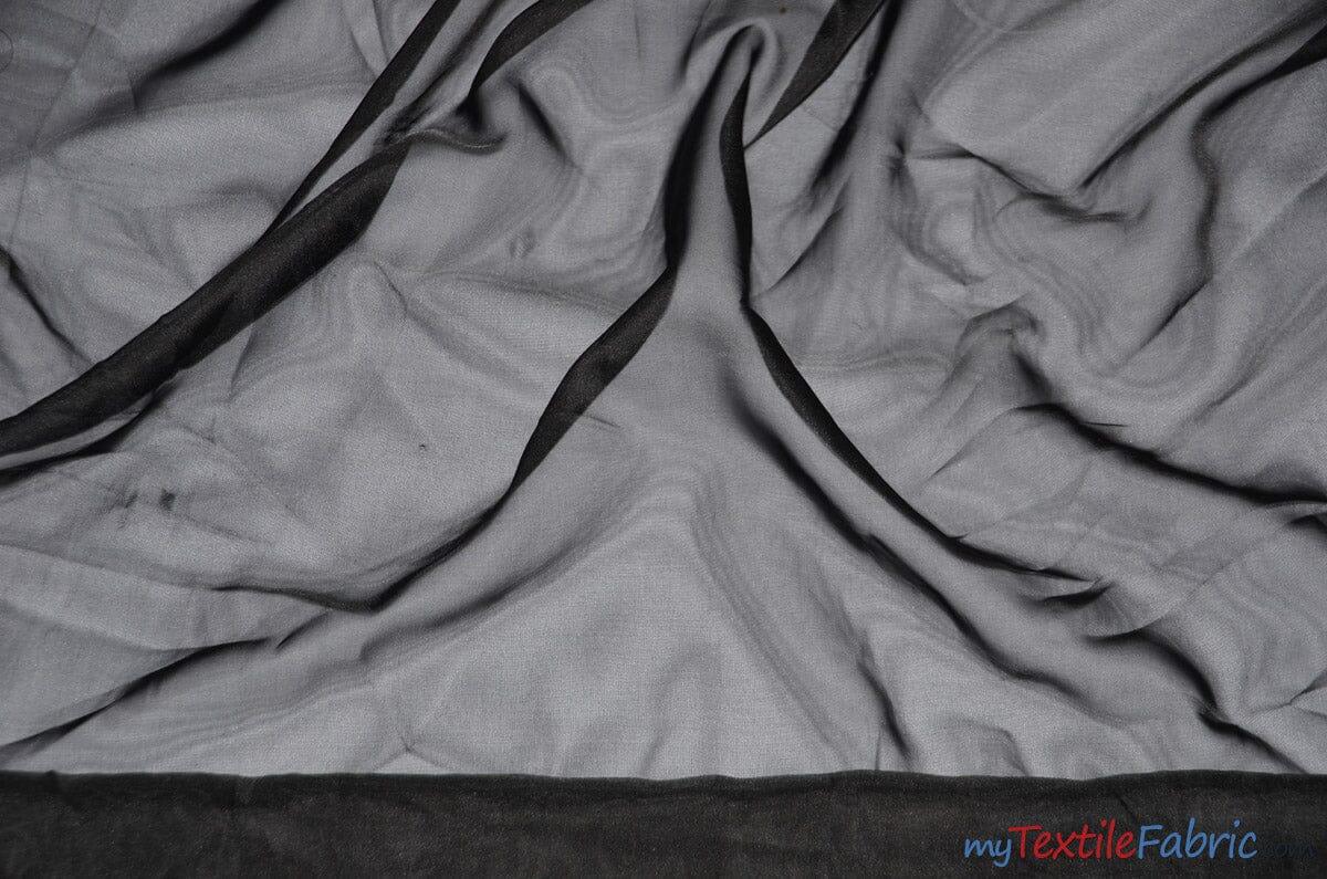 IFR Sheer Voile Fabric | 40 Colors | 120" Wide x 120 Yard Bolt | Wholesale Bolt for Wedding and Drape Panels and Home Curtain Panel | Fabric mytextilefabric Bolts Black 