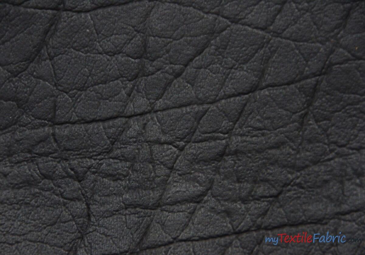 Heavy Duty Textured Vinyl | Upholstery Weight Vinyl | 54" Wide | Multiple Colors | Imitation Leather | Fabric mytextilefabric Yards Black 